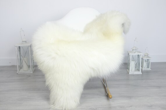 Real Sheepskin Rug Shaggy Rug Chair Cover Sheepskin Throw Sheep Skin White Sheepskin Home Decor Rugs #7her50