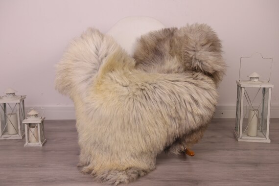 Real Sheepskin Rug Shaggy Rug Chair Cover Sheepskin Throw Sheep Skin Gray Sheepskin Home Decor Rugs #8her8
