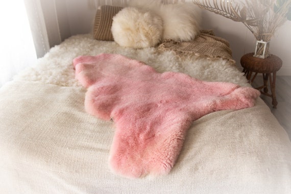 Real Sheepskin Rug Shaggy Rug Chair Cover Sheepskin Throw Sheep Skin Pink Sheepskin Home Decor Rugs #KWAHER9