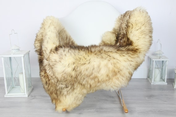 Sheepskin Rug | Real Sheepskin Rug | Shaggy Rug | Scandinavian Rug | Sheepskin Throw Brown Sheepskin | SCANDINAVIAN DECOR | #5HER17