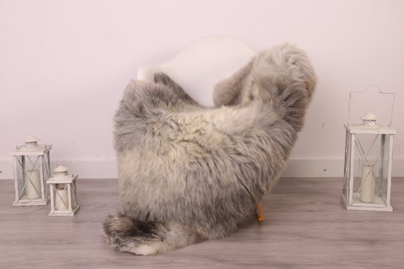 Real Sheepskin Rug Shaggy Rug Chair Cover Sheepskin Throw Sheep Skin Brown Gray Sheepskin Home Decor Rugs #8her1