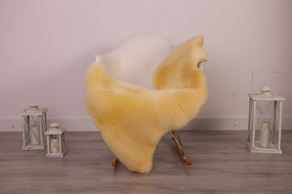 Real Sheepskin Rug Shaggy Rug Chair Cover Sheepskin Throw Sheep Skin Beige Sheepskin Home Decor Rugs #8her3