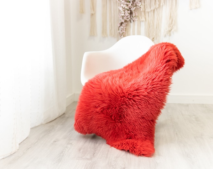 Real Sheepskin Merino Rug Shaggy Rug Chair Cover Sheepskin Throw Sheep Skin Sheepskin Home Decor Rugs Blanket Red #herdwik97