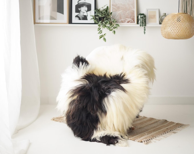 Real Icelandic Sheepskin Rug Scandinavian Home Decor Sofa Sheepskin throw Chair Cover Natural Sheep Skin Rugs Ivory Brown #IS149
