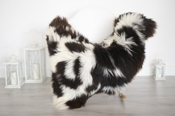 Real Sheepskin Rug Shaggy Rug Chair Cover Sheepskin Throw Sheep Skin Brown White Sheepskin Home Decor Rugs #6her58