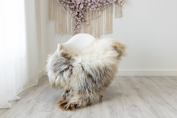 Real Icelandic Sheepskin Rug Scandinavian Home Decor Sofa Sheepskin throw Chair Cover Natural Sheep Skin Rugs Brown Gray #Iceland323