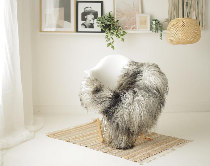 Real Icelandic Sheepskin Rug Scandinavian Decor Sofa Sheepskin throw Chair Cover Natural Sheep Skin Rugs Brown Gray #Iceland1670