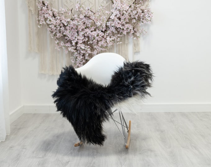 Real Icelandic Sheepskin Rug Scandinavian Decor Sofa Sheepskin throw Chair Cover Natural Sheep Skin Rugs Black White #Iceland182