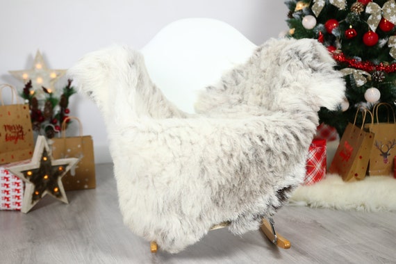 Organic Sheepskin Rug, Real Sheepskin Rug, Gute Sheepskin, Gray Sheepskin Rug Christmas Home #GUTCHRIS12