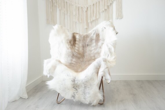 Reindeer Hide | Reindeer Rug | Reindeer Skin | Throw XXL EXTRA LARGE - Scandinavian Style Christmas Decor Brown White Hide #Reindeer85