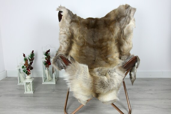 Reindeer Hide | Reindeer Rug | Reindeer Skin | Throw - Scandinavian Style #GRE14 140x110 | Christmas Decor |