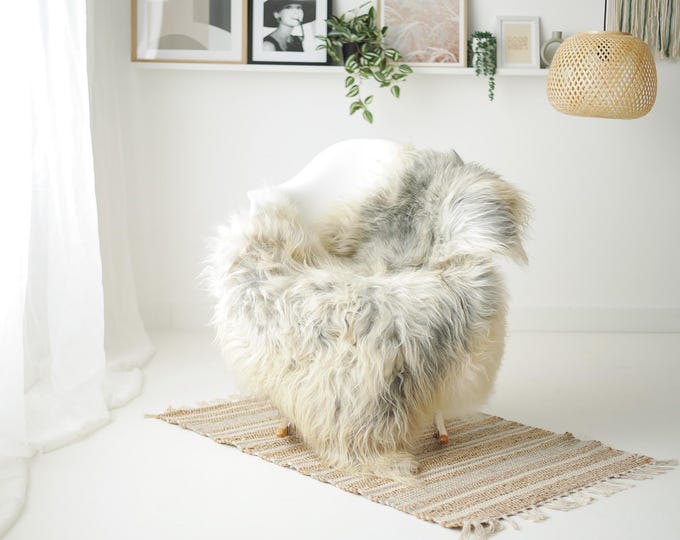 Real Icelandic Sheepskin Rug Scandinavian Decor Sofa Sheepskin throw Chair Cover Natural Sheep Skin Rugs Ivory Gray #IS97