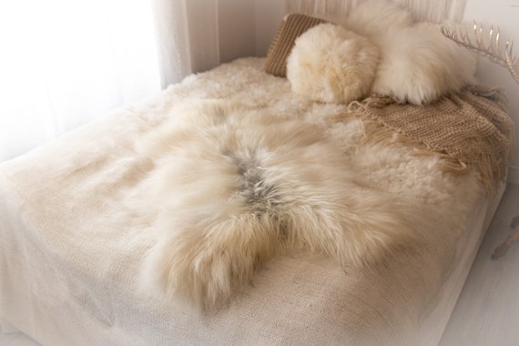 Real Icelandic Sheepskin Rug Scandinavian Decor Sofa Sheepskin throw Chair Cover Natural Sheep Skin Rugs Gray White Blanket Fur Rug #KWAISL6