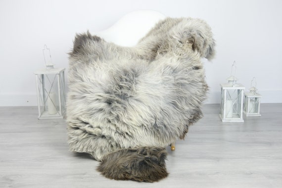 Real Sheepskin Rug Shaggy Rug Chair Cover Sheepskin Throw Sheep Skin Gray Sheepskin Home Decor Rugs #7her32