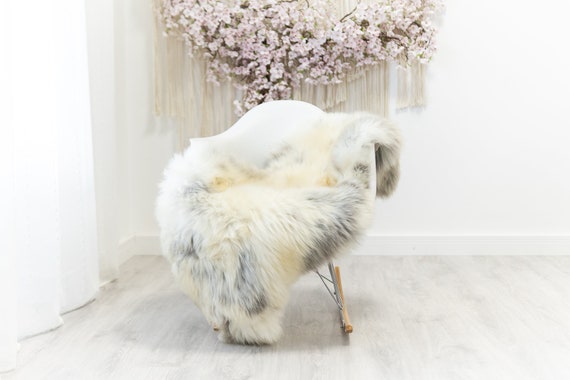 Real Sheepskin Merino Rug Shaggy Rug Chair Cover Sheepskin Throw Sheep Skin Sheepskin Home Decor Rugs Blanket Ivory Gray #herdwik178