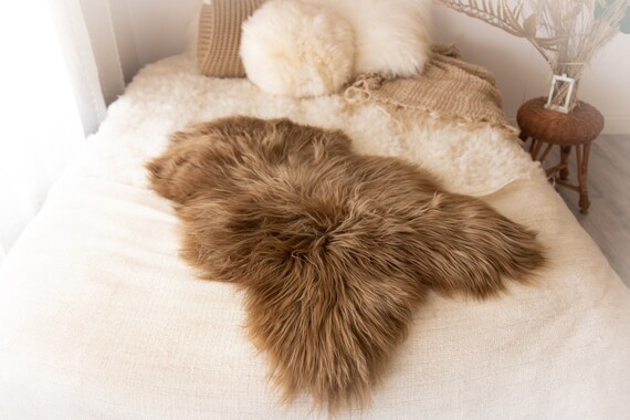Real Icelandic Sheepskin Rug Scandinavian Decor Sofa Sheepskin throw Chair Cover Natural Sheep Skin Rugs Blonde Blanket Fur Rug #KWAISL8