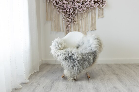 Real Icelandic Sheepskin Rug Scandinavian Home Decor Sofa Sheepskin throw Chair Cover Natural Sheep Skin Rugs White Gray #Iceland321