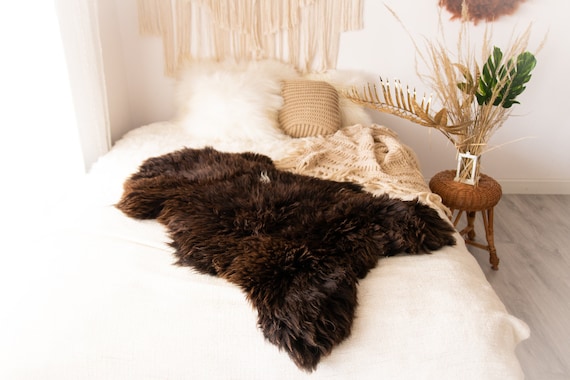 Real Sheepskin Rug Shaggy Rug Chair Cover Sheepskin Throw Sheep Skin Brown Sheepskin Scandinavian Home Decor Rugs #Nuher11