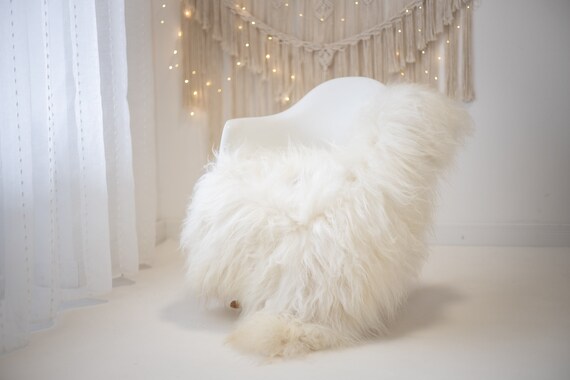 Real Icelandic Sheepskin Rug Scandinavian Decor Sofa Sheepskin throw Chair Cover Natural Sheep Skin Rugs Blanket ivory #Iceland669