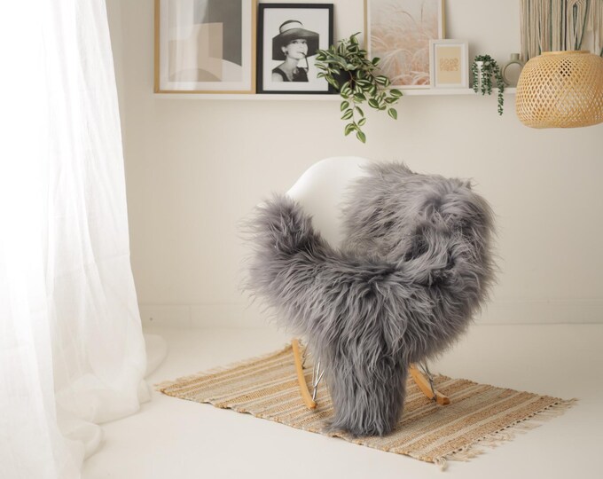 Real Icelandic Sheepskin Rug Scandinavian Decor Sofa Sheepskin throw Chair Cover Natural Sheep Skin Rugs Ivory #Iceland1628
