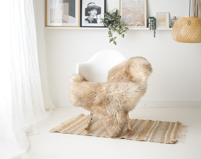 Real Sheepskin Rug Shaggy Rug Chair Cover Scandinavian Home Sheepskin Throw Sheep Skin Ivory Brown Sheepskin Home Decor Rugs #Mher187
