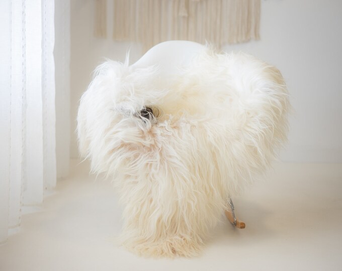 Real Icelandic Sheepskin Rug Scandinavian Decor Sofa Sheepskin throw Chair Cover Natural Sheep Skin Rugs Ivory Brown #Iceland1060