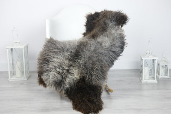 Real Sheepskin Rug Shaggy Rug Chair Cover Sheepskin Throw Sheep Skin Gray Sheepskin Home Decor Rugs #7her11