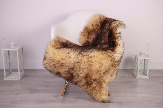 Real Sheepskin Rug Shaggy Rug Chair Cover Sheepskin Throw Sheep Skin Brown Sheepskin Home Decor Rugs #HERDZ23