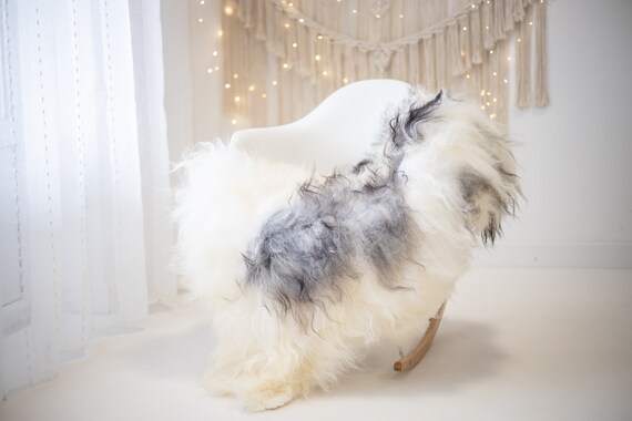 Real Icelandic Sheepskin Rug Scandinavian Decor Sofa Sheepskin throw Chair Cover Natural Sheep Skin Rugs Blanket Gray Ivory #Iceland666