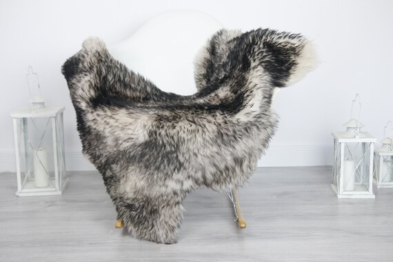 Real Sheepskin Rug Shaggy Rug Chair Cover Sheepskin Throw Sheep Skin Black White Sheepskin Home Decor Rugs #7her47