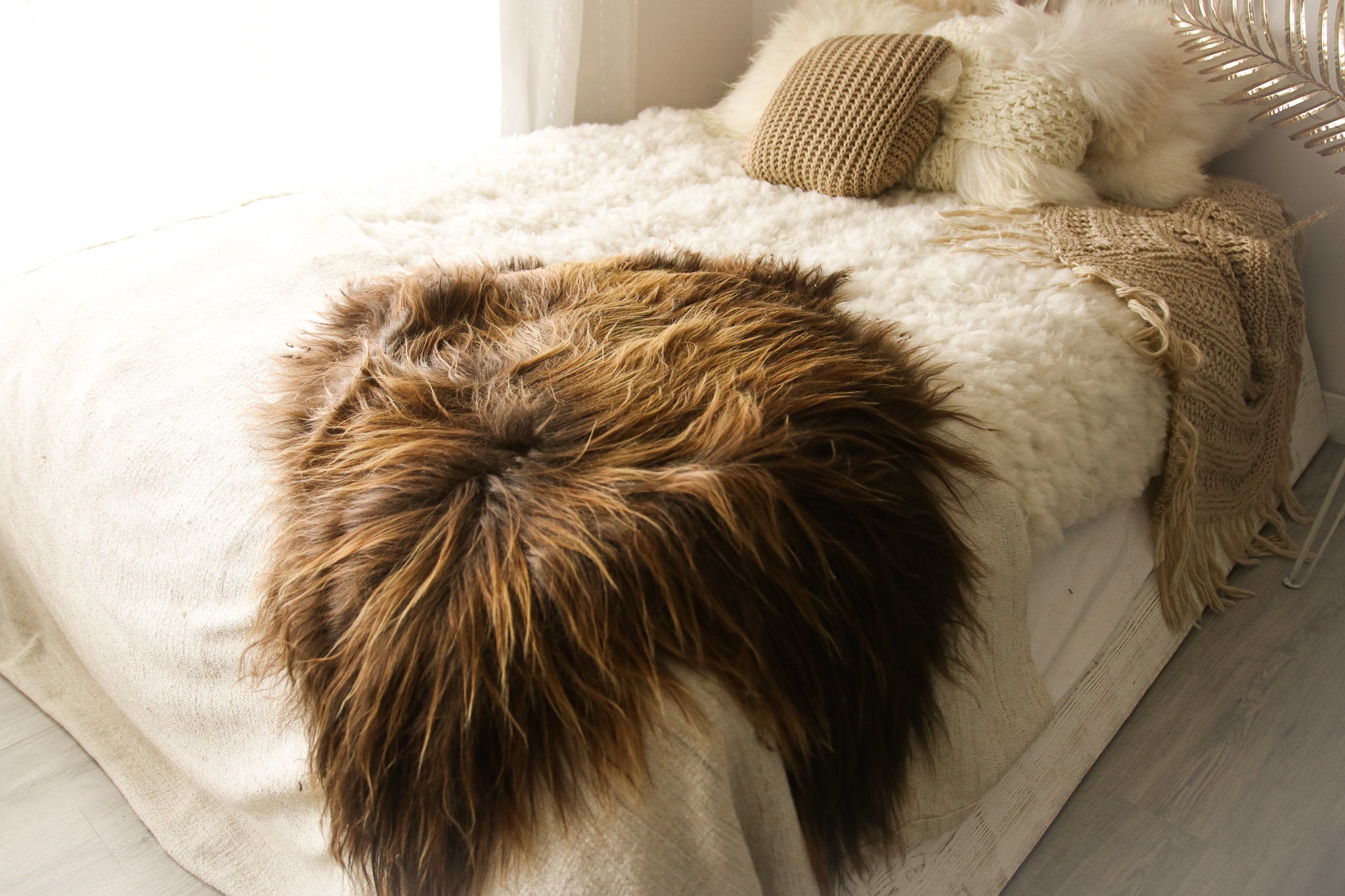 Real Icelandic Sheepskin Rug Scandinavian Decor Sofa Sheepskin Throw Chair Cover Natural Sheep Skin Rugs Brown Fur Rug Islbeau14