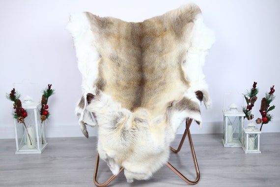Reindeer Hide | Reindeer Rug | Reindeer Skin | Throw - Scandinavian Style #ERE21 140x110 | Christmas Decor |