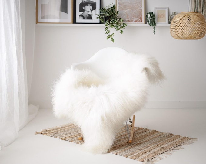 Real Icelandic Sheepskin Rug Scandinavian Decor Sofa Sheepskin throw Chair Cover Natural Sheep Skin Rugs Ivory #IS11