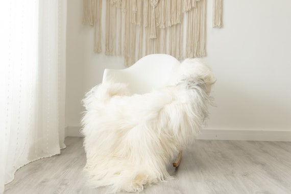 Real Icelandic Sheepskin Rug Scandinavian Home Decor Sofa Sheepskin throw Chair Cover Natural Sheep Skin Rugs Ivory Gray #Iceland495