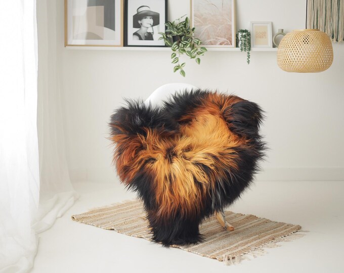 Real Icelandic Sheepskin Rug Scandinavian Home Decor Sofa Sheepskin throw Chair Cover Natural Sheep Skin Rugs Black Brown #IS222