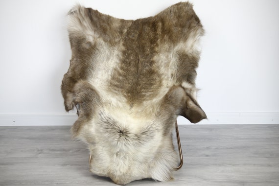 Reindeer Hide | Reindeer Rug | Reindeer Skin | Throw XXL EXTRA LARGE - Scandinavian Style Christmas Decor Brown White Hide #Ire32