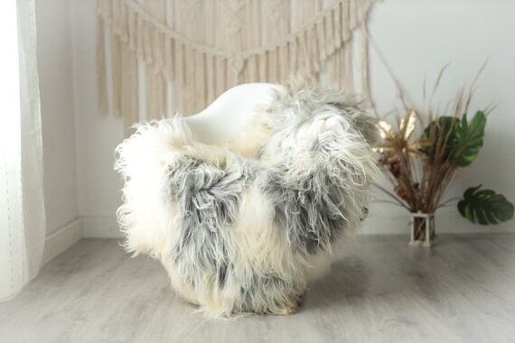Real Icelandic Sheepskin Rug Scandinavian Decor Sofa Sheepskin throw Chair Cover Natural Sheep Skin Rugs Ivory Gray Fur Rug #Urisl28