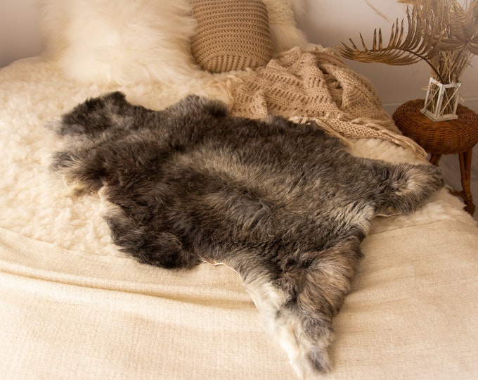 Real Sheepskin Rug Shaggy Rug Chair Cover Sheepskin Throw Sheep Skin Gray Sheepskin Home Decor Rugs Sheep skin Grey #Nugut16