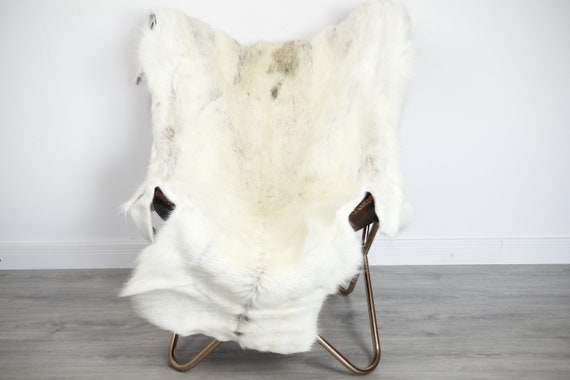 Reindeer Hide | Reindeer Rug | Reindeer Skin | Throw XXL EXTRA LARGE - Scandinavian Style Christmas Decor Brown White Hide #Ire36