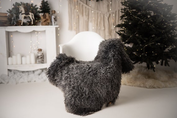 Real Sheepskin Rug Genuine Rare Gotland Sheepskin Rus - Curly Fur Rug Scandinavian Sheep skin - Curly Rug Gray Sheepskin #G68