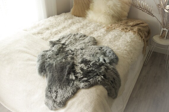 Real Sheepskin Rug Shaggy Rug Chair Cover Sheepskin Throw Sheep Skin Gray Sheepskin Home Decor Rugs #0Margot13