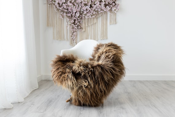 Real Icelandic Sheepskin Rug Scandinavian Home Decor Sofa Sheepskin throw Chair Cover Natural Sheep Skin Rugs Brown Chocolate #Iceland316