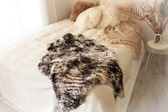 Real Sheepskin Rug Shaggy Rug Chair Cover Sheepskin Throw Sheep Skin Black White Sheepskin Home Decor Rugs Sheep skin #10Her13