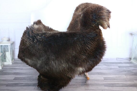 Sheepskin Rug | Real Sheepskin Rug | Shaggy Rug | Sheepskin Throw | Sheepskin Rug Brown Gray | Chirtmas Home Decor | #1HER17