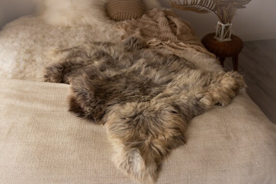 Real Sheepskin Rug Shaggy Rug Chair Cover Sheepskin Throw Sheep Skin Gray Sheepskin Home Decor Rugs Sheep skin Grey #Nugut7