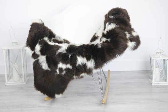 Real Sheepskin Rug Shaggy Rug Chair Cover Sheepskin Throw Sheep Skin Brown Sheepskin Home Decor Rugs #7her41