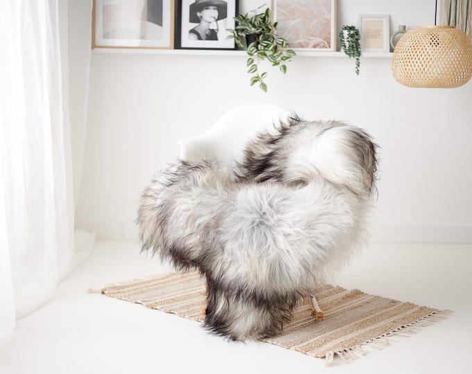 Real Icelandic Sheepskin Rug Scandinavian Decor Sofa Sheepskin throw Chair Cover Natural Sheep Skin Rugs Gray #IS45