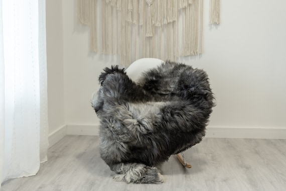 Real Sheepskin Rug Shaggy Rug Chair Cover Scandinavian Home Sheepskin Throw Sheep Skin Black Gray Sheepskin Home Decor Rugs #Gut78
