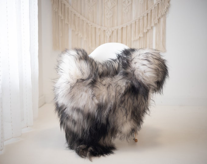 Real Icelandic Sheepskin Rug Scandinavian Home Decor Sofa Sheepskin throw Chair Cover Natural Sheep Skin Rugs White Black #Iceland701