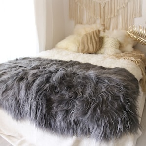 Quattro Sheepskin Rug | Large Sheepskin | Gray Sheepskin | Sheepskin Throw | Icelandic Sheepskin Rug | #Grayszyt